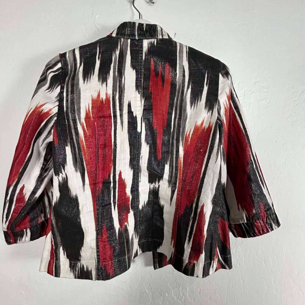 Chicos Multicolor Abstract Patterned Jacket Size … - image 2